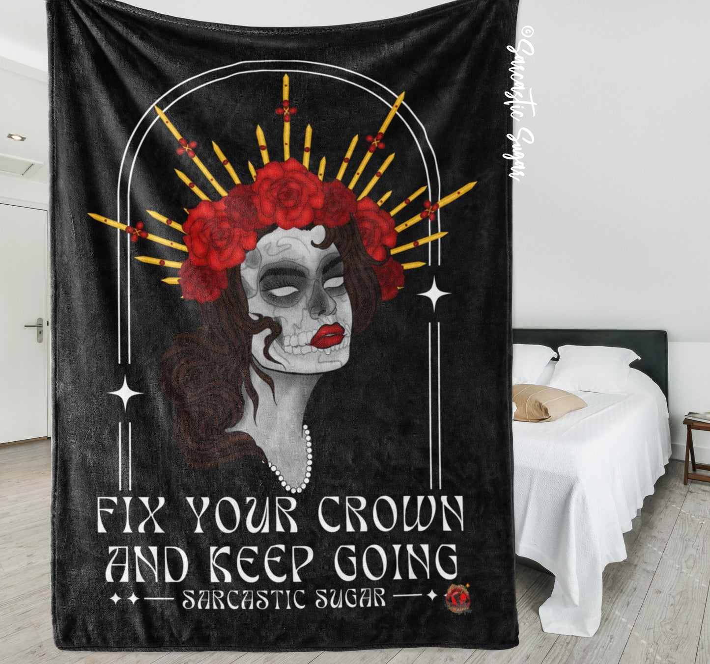 Fix your Crown and Keep Going - Mink Blanket - Made to Order