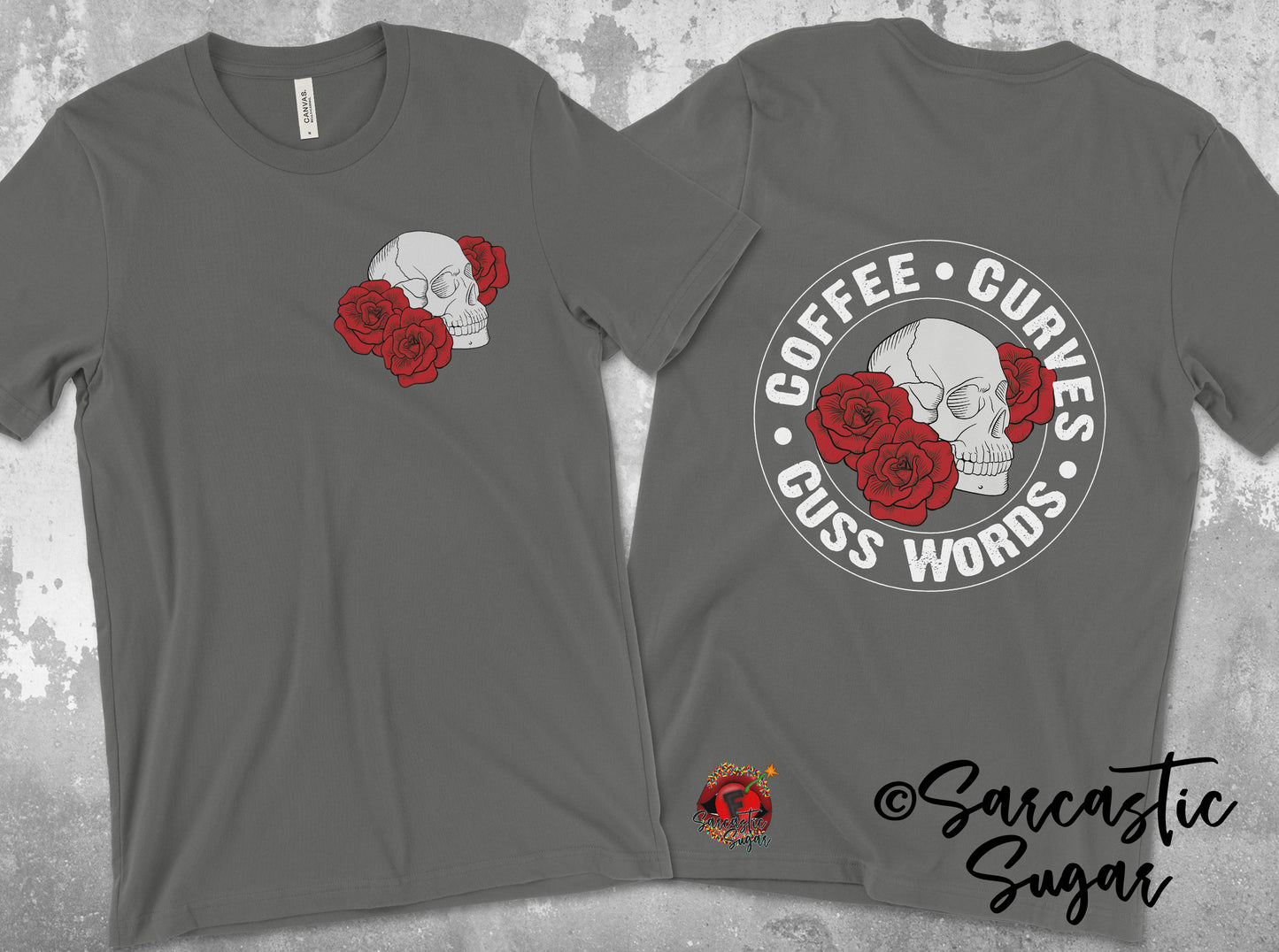 Coffee, Curves, Cuss Words - Shirt - Exclusive Design - Made to Order