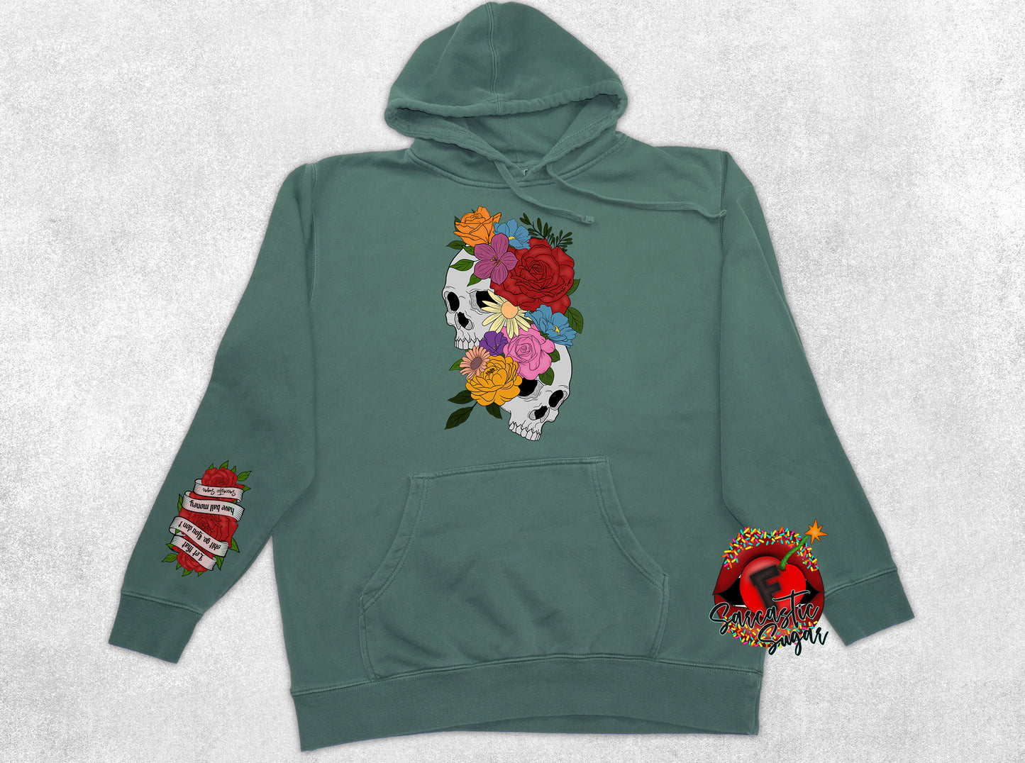 Let that shit go. You don't have bail money. - FLORAL- Hoodie - Exclusive Design - Made to Order